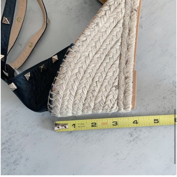 Anthropologie Maypol Rockstud Black Espadrilles Leather Upper, Size 41 / 10.5 - Picture 8 of 11